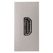 2CLA215560N1301 Механизм HDMI разъёма, тип А, с безвинтовым подключением проводов (20п), 1-модульный, серия Zenit, цвет серебристый