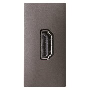 2CLA215560N1801 Механизм HDMI разъёма, тип А, с безвинтовым подключением проводов (20п), 1-модульный, серия Zenit, цвет антрацит