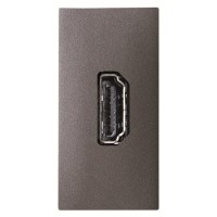 2CLA215560N1801 Механизм HDMI разъёма, тип А, с безвинтовым подключением проводов (20п), 1-модульный, серия Zenit, цвет антрацит