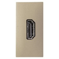 2CLA215560N1901 Механизм HDMI разъёма, тип А, с безвинтовым подключением проводов (20п), 1-модульный, серия Zenit, цвет шампань
