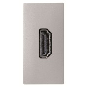 2CLA215570N1301 Механизм HDMI разъёма, тип А, с HDMI разъёмом мама на тыльной стороне, 1-модульный, серия Zenit, цвет серебристый