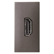 2CLA215570N1801 Механизм HDMI разъёма, тип А, с HDMI разъёмом мама на тыльной стороне, 1-модульный, серия Zenit, цвет антрацит