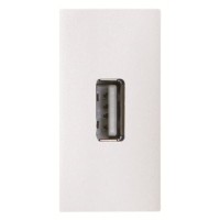 2CLA215580N1101 Механизм USB разъёма, тип А, с винтовым подключением проводов (5п), 1-модульный, серия Zenit, цвет альпийский белый