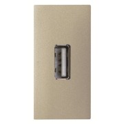 2CLA215580N1901 Механизм USB разъёма, тип А, с винтовым подключением проводов (5п), 1-модульный, серия Zenit, цвет шампань