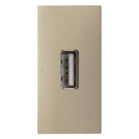 2CLA215580N1901 Механизм USB разъёма, тип А, с винтовым подключением проводов (5п), 1-модульный, серия Zenit, цвет шампань