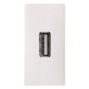 2CLA215590N1101 Механизм USB разъёма, тип А, с USB разъёмом мама на тыльной стороне, 1-модульный, серия Zenit, цвет альпийский белый
