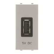 2CLA218500N1301 Механизм USB зарядного устройства, 1М, 750 мА, серия Zenit, цвет серебристый