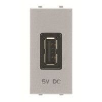 2CLA218520N1301 Механизм USB зарядного устройства, 1М, 2000 мА, 5В, серия Zenit, цвет серебристый