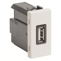 2CLA218520N1101 Механизм USB зарядного устройства, 1М, 2000 мА, 5В, серия Zenit, цвет альпийский белый