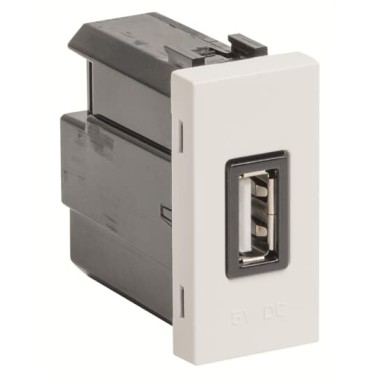 2CLA218520N1101 Механизм USB зарядного устройства, 1М, 2000 мА, 5В, серия Zenit, цвет альпийский белый