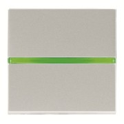 2CLA220150N1301 Механизм 1-клавишного 1-полюсного выключателя с клавишей с контрольной подсветкой, 2-модульный, серия Zenit, цвет серебристый