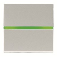 2CLA220450N1301 Механизм 1-клавишной кнопки с клавишей с контрольной подсветкой, 2-модульный, серия Zenit, цвет серебристый