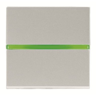 2CLA220450N1301 Механизм 1-клавишной кнопки с клавишей с контрольной подсветкой, 2-модульный, серия Zenit, цвет серебристый