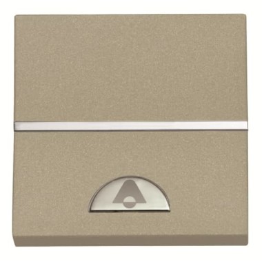 2CLA220400N1901 Механизм 1-клавишной кнопки с клавишей и символом ЗВОНОК, 2-модульный, серия Zenit, цвет шампань