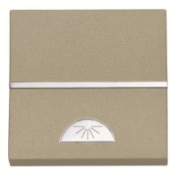 2CLA220420N1901 Механизм 1-клавишной кнопки с клавишей и символом СВЕТ, 2-модульный, серия Zenit, цвет шампань