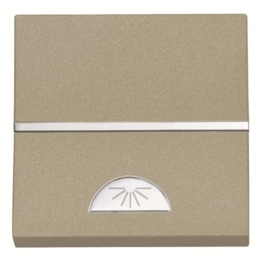 2CLA220420N1901 Механизм 1-клавишной кнопки с клавишей и символом СВЕТ, 2-модульный, серия Zenit, цвет шампань