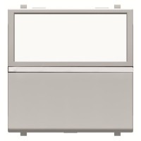 2CLA220480N1301 Механизм 1-клавишной кнопки с нормально-открытым контактом с клавишей с полем для надписи, 2-модульный, серия Zenit, цвет серебристы