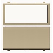 2CLA220480N1901 Механизм 1-клавишной кнопки с нормально-открытым контактом с клавишей с полем для надписи, 2-модульный, серия Zenit, цвет шампань