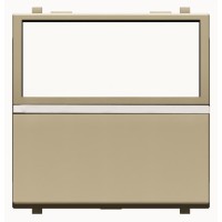 2CLA220480N1901 Механизм 1-клавишной кнопки с нормально-открытым контактом с клавишей с полем для надписи, 2-модульный, серия Zenit, цвет шампань