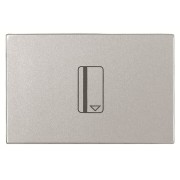 2CLA221410N1301 Механизм карточного (54 мм) выключателя с накладкой, 2-модульный, серия Zenit, цвет серебристый