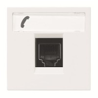 2CLA221760N1101 Розетка телекоммуникационная на 6 контактов, 2-модульная, тип RJ12, серия Zenit, цвет альпийский белый