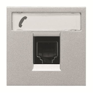 2CLA221760N1301 Розетка телекоммуникационная на 6 контактов, 2-модульная, тип RJ12, серия Zenit, цвет серебристый