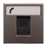 2CLA221760N1801 Розетка телекоммуникационная на 6 контактов, 2-модульная, тип RJ12, серия Zenit, цвет антрацит