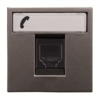 2CLA221760N1801 Розетка телекоммуникационная на 6 контактов, 2-модульная, тип RJ12, серия Zenit, цвет антрацит