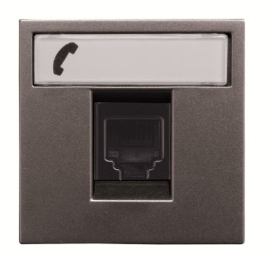 2CLA221760N1801 Розетка телекоммуникационная на 6 контактов, 2-модульная, тип RJ12, серия Zenit, цвет антрацит