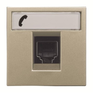 2CLA221760N1901 Розетка телекоммуникационная на 6 контактов, 2-модульная, тип RJ12, серия Zenit, цвет шампань