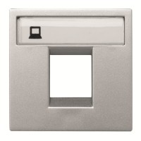 2CLA221810N1301 Накладка для 1-го суппорта/разъёма типа 2017... и/или 2018..., 2-модульная, серия Zenit, цвет серебристый