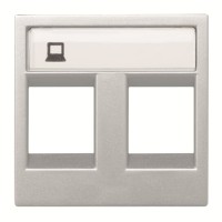 2CLA221820N1301 Накладка для 2-х суппортов/разъёмов типа 2017... и/или 2018..., 2-модульная, серия Zenit, цвет серебристый