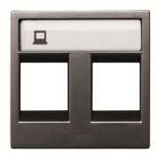 2CLA221820N1801 Накладка для 2-х суппортов/разъёмов типа 2017... и/или 2018..., 2-модульная, серия Zenit, цвет антрацит