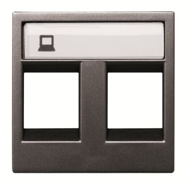 2CLA221820N1801 Накладка для 2-х суппортов/разъёмов типа 2017... и/или 2018..., 2-модульная, серия Zenit, цвет антрацит