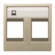2CLA221820N1901 Накладка для 2-х суппортов/разъёмов типа 2017... и/или 2018..., 2-модульная, серия Zenit, цвет шампань
