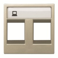 2CLA221820N1901 Накладка для 2-х суппортов/разъёмов типа 2017... и/или 2018..., 2-модульная, серия Zenit, цвет шампань