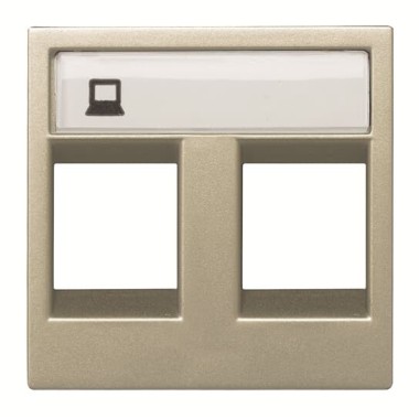 2CLA221820N1901 Накладка для 2-х суппортов/разъёмов типа 2017... и/или 2018..., 2-модульная, серия Zenit, цвет шампань