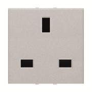 2CLA223700N1301 Механизм розетки GB (британского) стандарта с заземлением (2P+E), 2M, 13А / 230В, серия Zenit, цвет серебристый