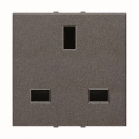 2CLA223700N1801 Механизм розетки GB (британского) стандарта с заземлением (2P+E), 2M, 13А / 230В, серия Zenit, цвет антрацит