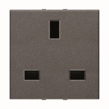 2CLA223700N1801 Механизм розетки GB (британского) стандарта с заземлением (2P+E), 2M, 13А / 230В, серия Zenit, цвет антрацит