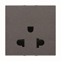2CLA223800N1801 Механизм розетки EU/US (смешанного) стандарта с заземлением (2P+E), 2M, 13А / 127В, серия Zenit, цвет антрацит