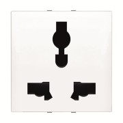 2CLA223900N1101 Механизм розетки универсальной с заземлением (2P+E), 2M, 13А-15A / 127-230В, серия Zenit, цвет альпийский белый