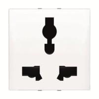 2CLA223900N1101 Механизм розетки универсальной с заземлением (2P+E), 2M, 13А-15A / 127-230В, серия Zenit, цвет альпийский белый