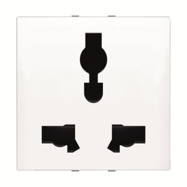 2CLA223900N1101 Механизм розетки универсальной с заземлением (2P+E), 2M, 13А-15A / 127-230В, серия Zenit, цвет альпийский белый