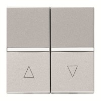 2CLA224400N1301 Механизм выключателя жалюзи кнопочный, без фиксации, 2-модульный, серия Zenit, цвет серебристый
