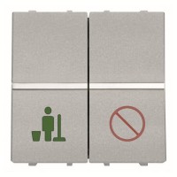 2CLA224450N1301 Механизм выключателя Не беспокоить/Уборка номера, 2-модульный, серия Zenit, цвет серебристый