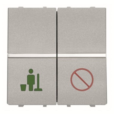 2CLA224450N1301 Механизм выключателя Не беспокоить/Уборка номера, 2-модульный, серия Zenit, цвет серебристый