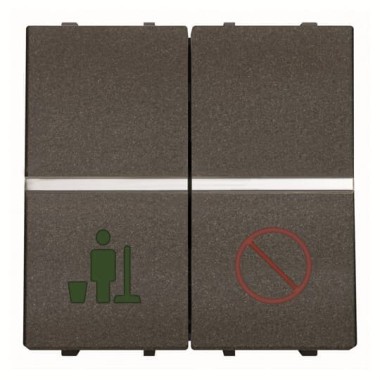 2CLA224450N1801 Механизм выключателя Не беспокоить/Уборка номера, 2-модульный, серия Zenit, цвет антрацит