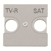 2CLA225010N1301 Накладка для TV-R-SAT розетки, 2-модульная, серия Zenit, цвет серебристый
