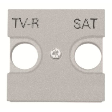 2CLA225010N1301 Накладка для TV-R-SAT розетки, 2-модульная, серия Zenit, цвет серебристый